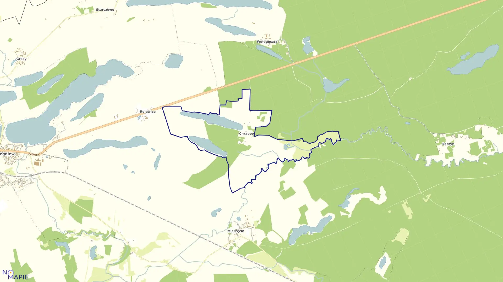 Mapa obrębu CHRAPÓW w gminie Dobiegniew